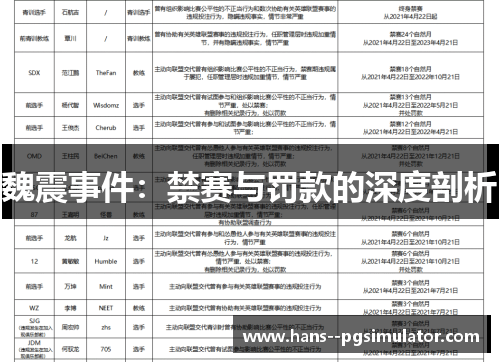 魏震事件：禁赛与罚款的深度剖析